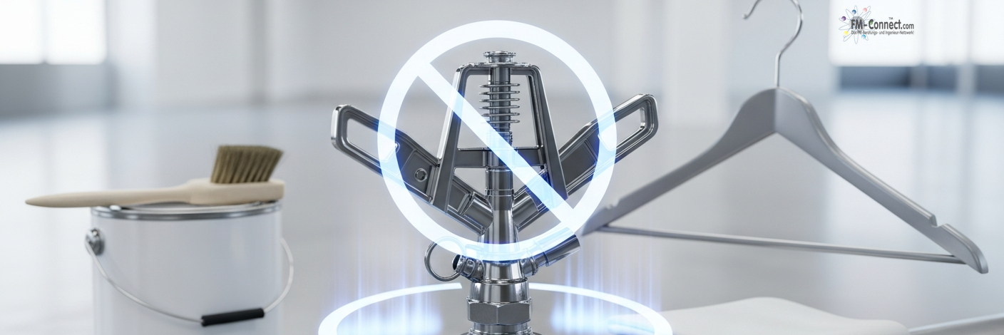 Sprinkler nie anstreichen, abdecken oder als Aufhängung nutzen